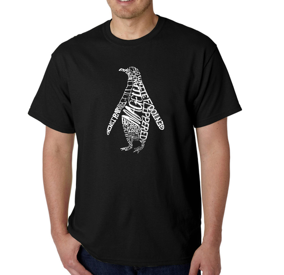 Men's Word Art T-shirt - Penguin - Picture 1 of 2